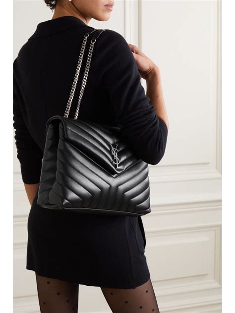 ysl black vinyl quilted bag|st loulou ysl shoulder bag.